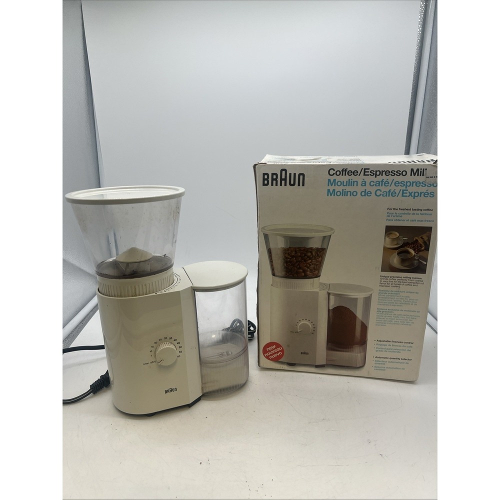 Vintage Braun KMM 30 Coffee/Espresso Mill Burr Grinder 3045 Ivory